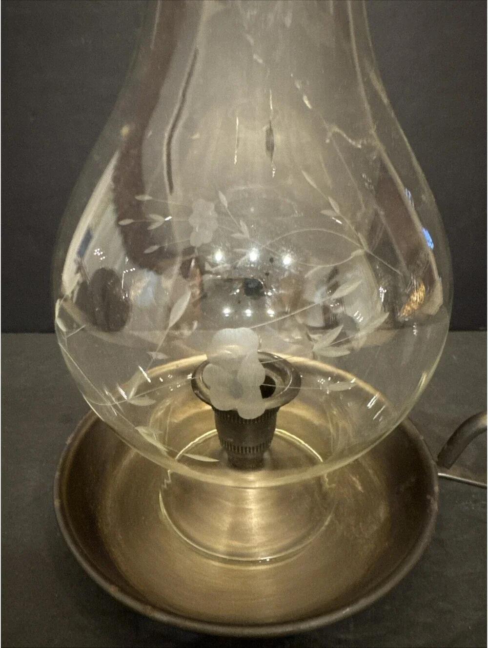 Vintage Princess House Heritage Brass Chamberstick Hurricane 9” H By 7.5” W